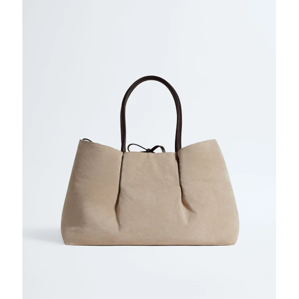 Khaite Women's Large Pinacoteca in Espresso/ecru - Multicolour Totes & Top-Handle Bags - The Lotus Tote Bag - Shop at Coveti