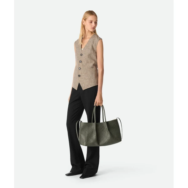Khaite Women's Large Pinacoteca in Pickle/sea salt - Multicolour Totes & Top-Handle Bags - The Lotus Tote Bag - Shop at Coveti