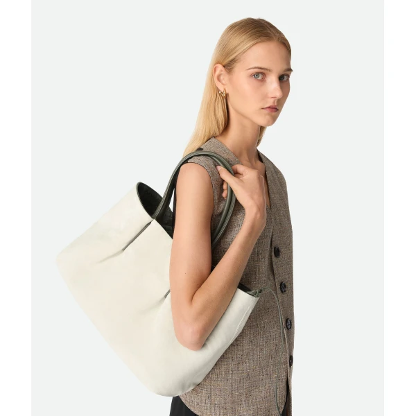 Khaite Women's Large Pinacoteca in Pickle/sea salt - Multicolour Totes & Top-Handle Bags - The Lotus Tote Bag - Shop at Coveti