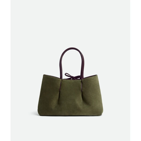 Khaite Women's Pinacoteca in Dark barolo/pickle - Multicolour Totes & Top-Handle Bags - The Lotus Tote Bag - Shop at Coveti