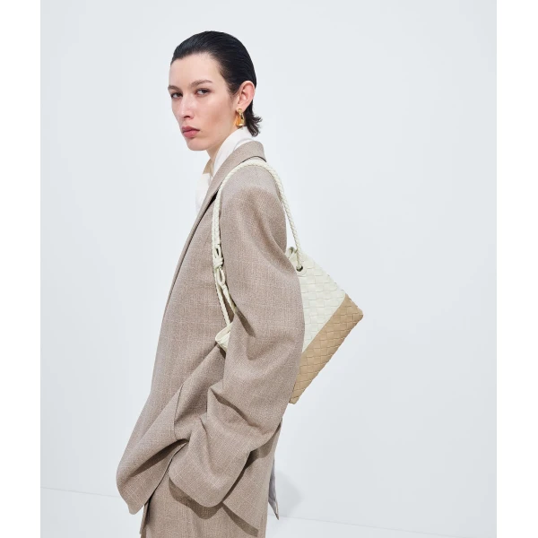 Khaite Women's Small Andiamo in Alabaster/ecru - Multicolour Totes & Top-Handle Bags - The Lotus Tote Bag - Shop at Coveti
