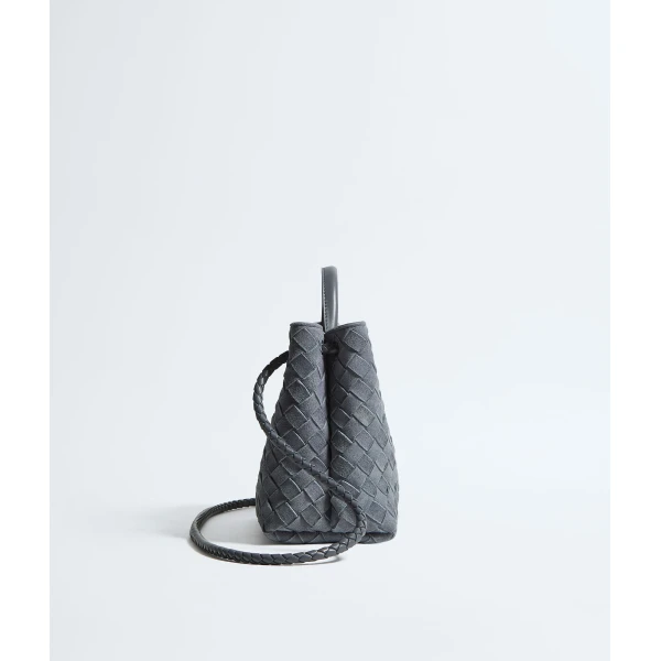 Khaite Women's Small Andiamo in Cloudy indigo/gravel - Multicolour Totes & Top-Handle Bags - The Lotus Tote Bag - Shop at Coveti