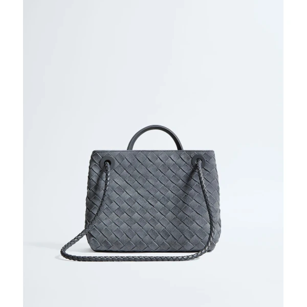 Khaite Women's Small Andiamo in Cloudy indigo/gravel - Multicolour Totes & Top-Handle Bags - The Lotus Tote Bag - Shop at Coveti