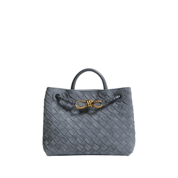 Khaite Women's Small Andiamo in Cloudy indigo/gravel - Multicolour Totes & Top-Handle Bags - The Lotus Tote Bag - Shop at Coveti
