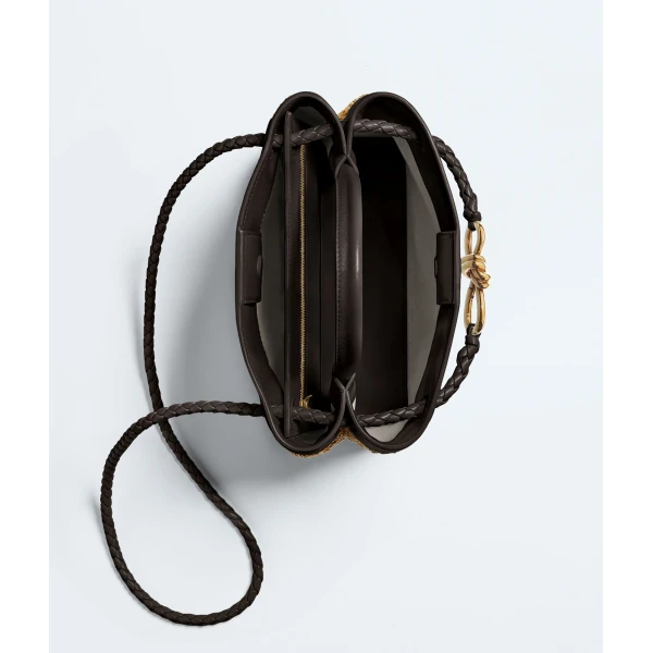 Khaite Women's Small Andiamo in Natural/espresso - Multicolour Totes & Top-Handle Bags - The Lotus Tote Bag - Shop at Coveti