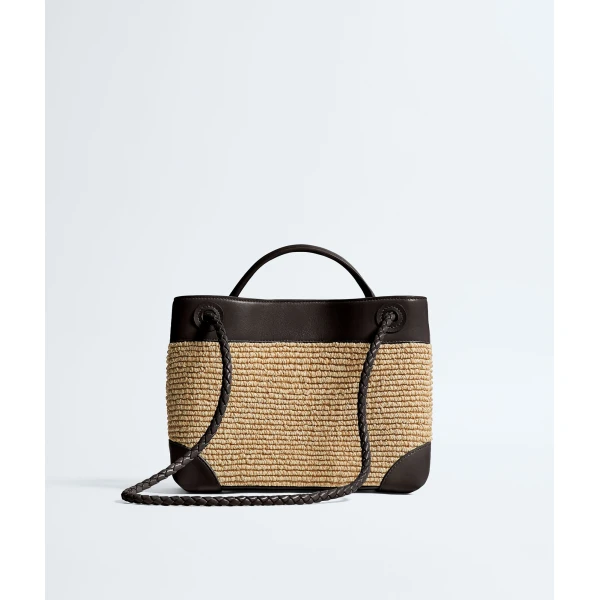 Khaite Women's Small Andiamo in Natural/espresso - Multicolour Totes & Top-Handle Bags - The Lotus Tote Bag - Shop at Coveti