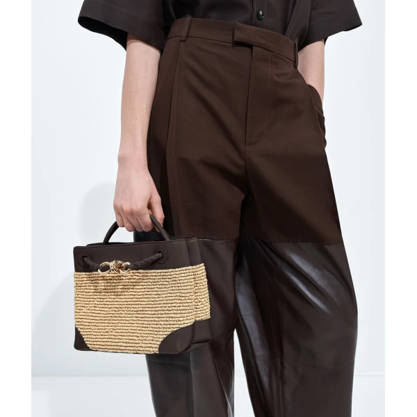Khaite Women's Small Andiamo in Natural/espresso - Multicolour Totes & Top-Handle Bags - The Lotus Tote Bag - Shop at Coveti