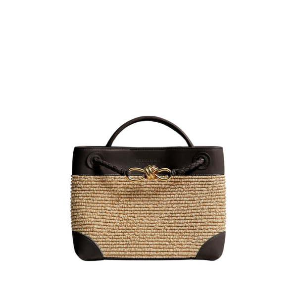 Khaite Women's Small Andiamo in Natural/espresso - Multicolour Totes & Top-Handle Bags - The Lotus Tote Bag - Shop at Coveti