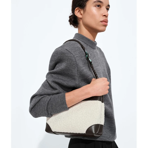 Khaite Women's Small Andiamo in White/espresso - Multicolour Totes & Top-Handle Bags - The Lotus Tote Bag - Shop at Coveti