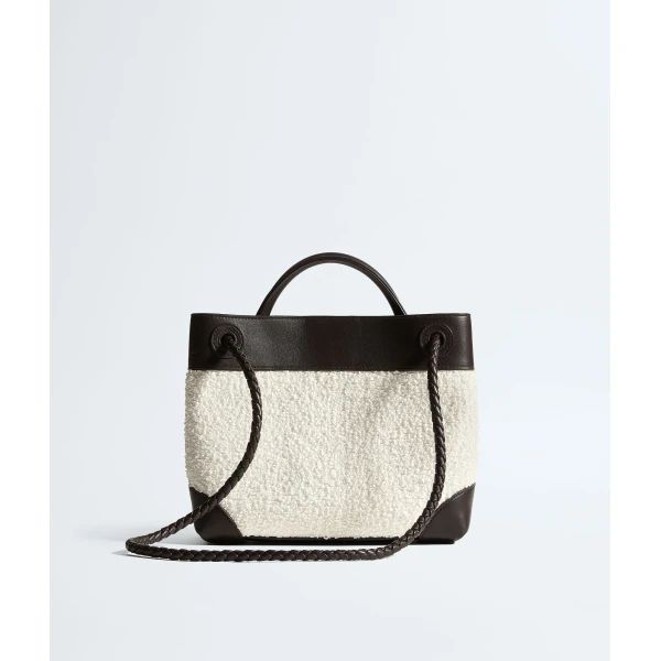 Khaite Women's Small Andiamo in White/espresso - Multicolour Totes & Top-Handle Bags - The Lotus Tote Bag - Shop at Coveti