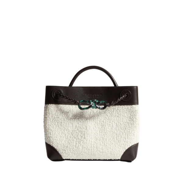 Khaite Women's Small Andiamo in White/espresso - Multicolour Totes & Top-Handle Bags - The Lotus Tote Bag - Shop at Coveti
