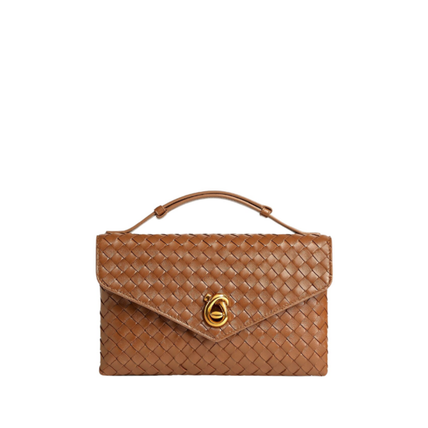 Khaite Women's Knot Lock in Amber - Orange Clutch Bags - The Lotus Tote Bag - Shop at Coveti