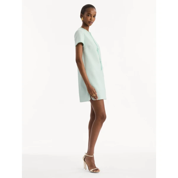 Oscar de la Renta Beaded Bow Detail Shift Dress - Dresses - American Luxury Evening Wear at Coveti