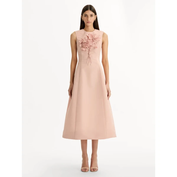 Oscar de la Renta Bouquet Embroidered Cocktail Dress - Dresses - American Luxury Evening Wear at Coveti