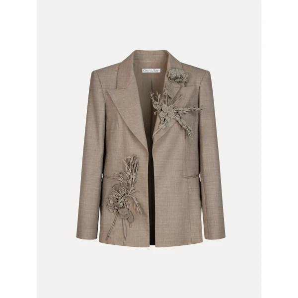 Oscar de la Renta Bouquet Embroidered Jacket - Jackets - American Luxury Evening Wear at Coveti