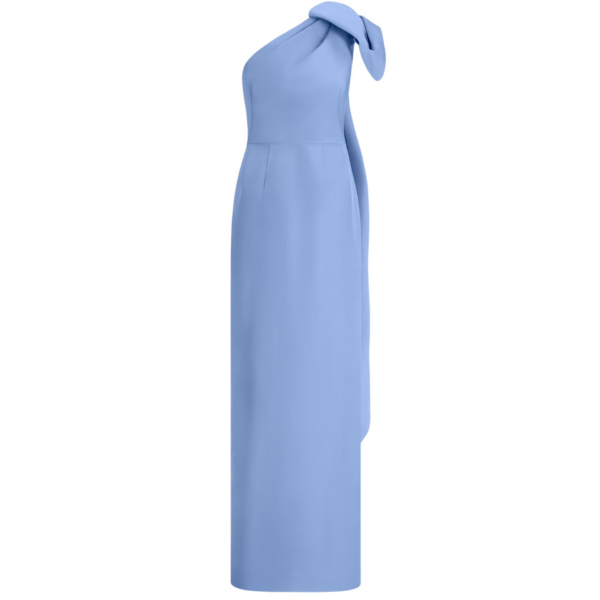 Oscar de la Renta Bow Detail Faille Column Gown - Dresses - American Luxury Evening Wear at Coveti