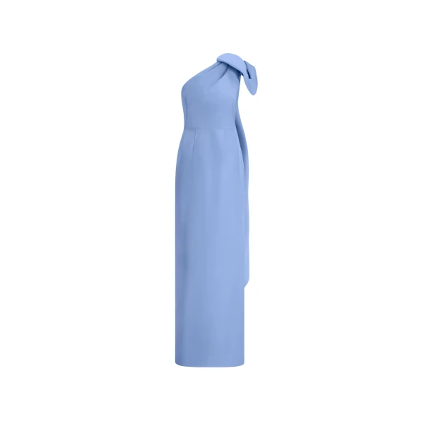 Oscar de la Renta Bow Detail Faille Column Gown - Dresses - American Luxury Evening Wear at Coveti