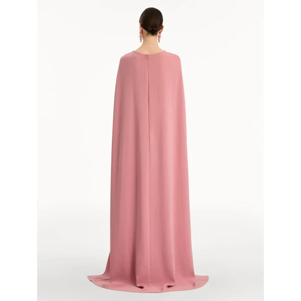 Oscar de la Renta Brooch Embroidered Cape Back Caftan - kimono - American Luxury Evening Wear at Coveti