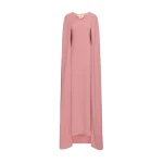 Oscar de la Renta Brooch Embroidered Cape Back Caftan - kimono - American Luxury Evening Wear at Coveti