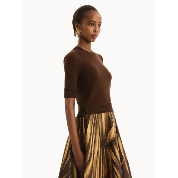 Oscar de la Renta Button Detail Pullover - Knitwear - American Luxury Evening Wear at Coveti
