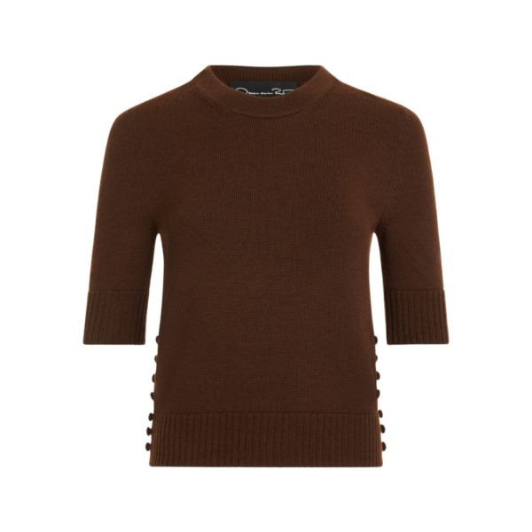 Oscar de la Renta Button Detail Pullover - Knitwear - American Luxury Evening Wear at Coveti