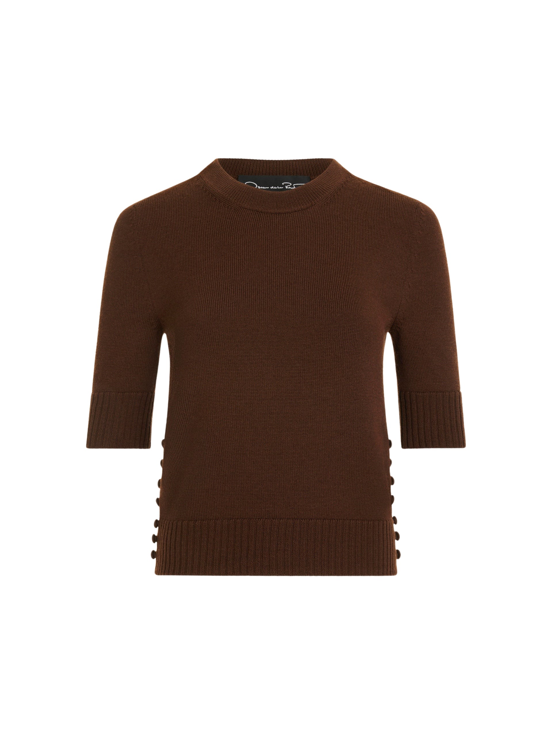 Oscar de la Renta Button Detail Pullover - Knitwear - American Luxury Evening Wear at Coveti