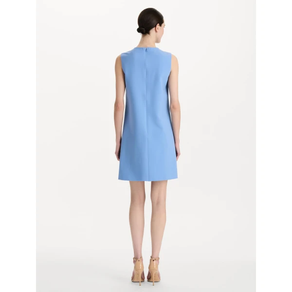 Oscar de la Renta Button Detail Wool Shift Dress - Dresses - American Luxury Evening Wear at Coveti