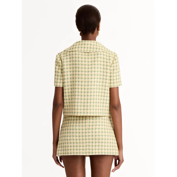Oscar de la Renta Checked Tweed Jacket - Jackets - American Luxury Evening Wear at Coveti