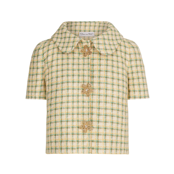 Oscar de la Renta Checked Tweed Jacket - Jackets - American Luxury Evening Wear at Coveti