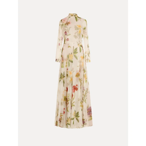 Oscar de la Renta Chiné Dominican Mixed Floral Chiffon Gown - Dresses - American Luxury Evening Wear at Coveti