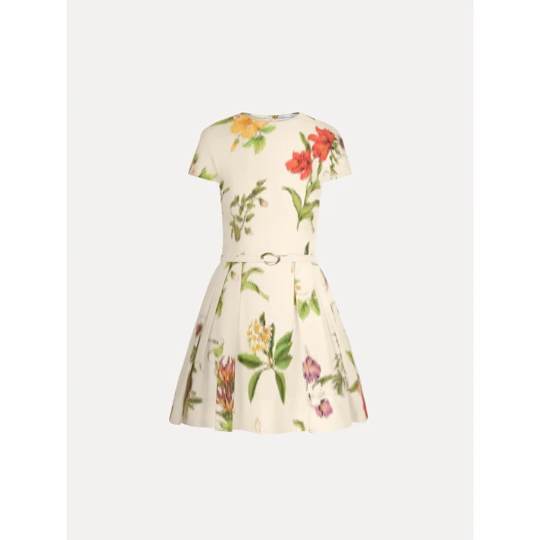 Oscar de la Renta Chiné Dominican Mixed Floral Cotton Poplin Dress - Dresses - American Luxury Evening Wear at Coveti