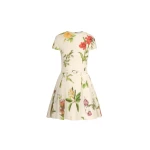 Oscar de la Renta Chiné Dominican Mixed Floral Cotton Poplin Dress - Dresses - American Luxury Evening Wear at Coveti