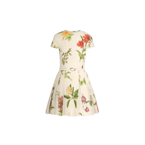 Oscar de la Renta Chiné Dominican Mixed Floral Cotton Poplin Dress - Dresses - American Luxury Evening Wear at Coveti