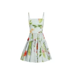 Oscar de la Renta Chiné Dominican Mixed Floral Cotton Poplin Tiered Dress - Dresses - American Luxury Evening Wear at Coveti