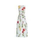 Oscar de la Renta Chiné Dominican Mixed Floral Faille Dress - Dresses - American Luxury Evening Wear at Coveti
