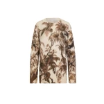 Oscar de la Renta Chiné Palm Leaves Oversized Pullover - Knitwear - American Luxury Evening Wear at Coveti