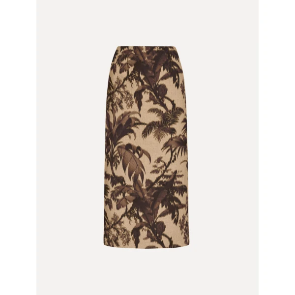 Oscar de la Renta Chiné Palm Leaves Pencil Skirt - Skirts - American Luxury Evening Wear at Coveti