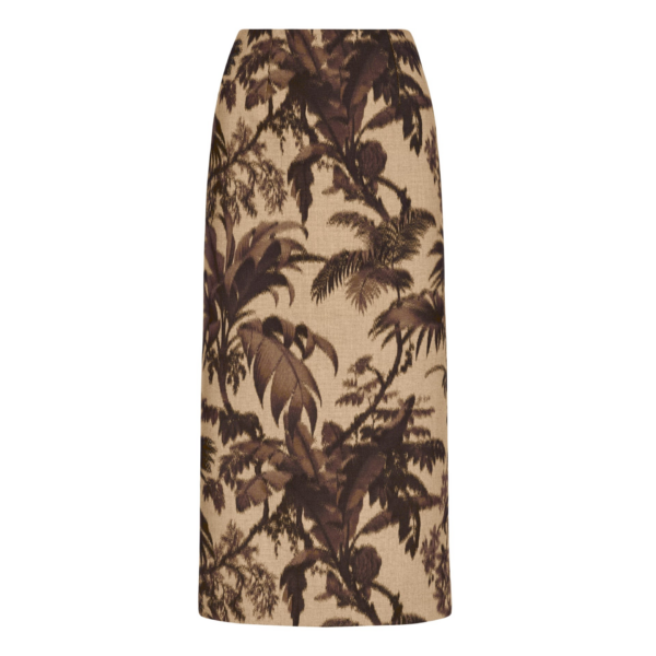 Oscar de la Renta Chiné Palm Leaves Pencil Skirt - Skirts - American Luxury Evening Wear at Coveti