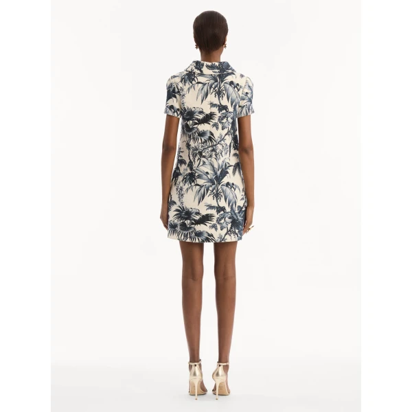 Oscar de la Renta Chiné Palm Leaves Shift Dress - Dresses - American Luxury Evening Wear at Coveti