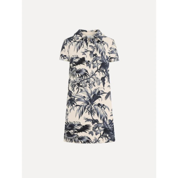 Oscar de la Renta Chiné Palm Leaves Shift Dress - Dresses - American Luxury Evening Wear at Coveti