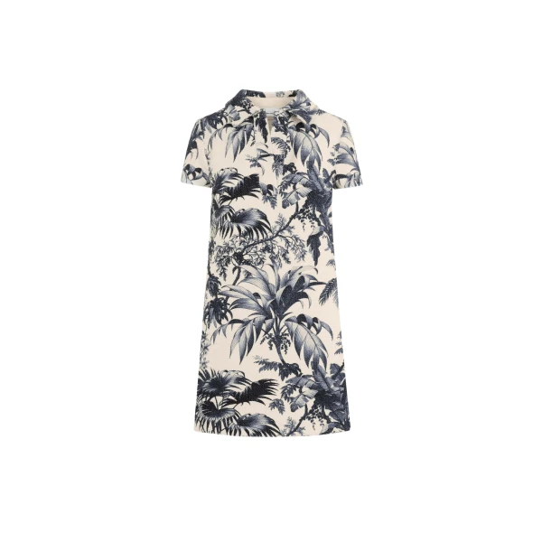 Oscar de la Renta Chiné Palm Leaves Shift Dress - Dresses - American Luxury Evening Wear at Coveti