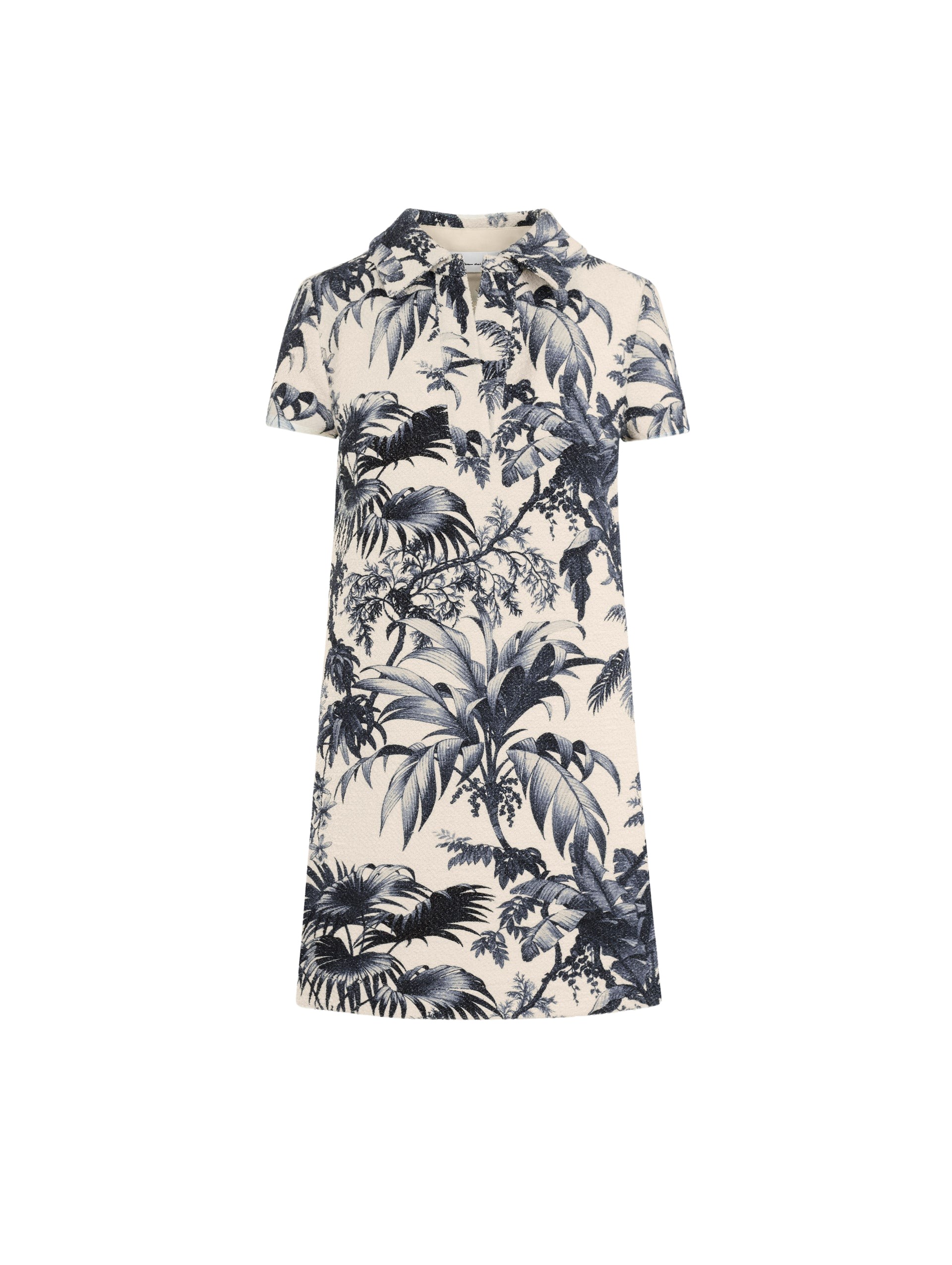 Oscar de la Renta Chiné Palm Leaves Shift Dress