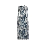 Oscar de la Renta Chiné Palm Leaves Silk Caftan - kimono - American Luxury Evening Wear at Coveti