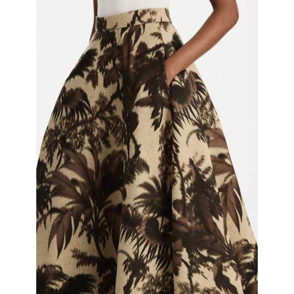 Oscar de la Renta Chiné Palm Leaves Skirt - Skirts - American Luxury Evening Wear at Coveti