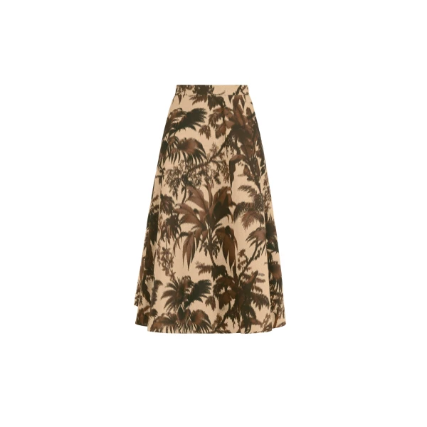 Oscar de la Renta Chiné Palm Leaves Skirt - Skirts - American Luxury Evening Wear at Coveti