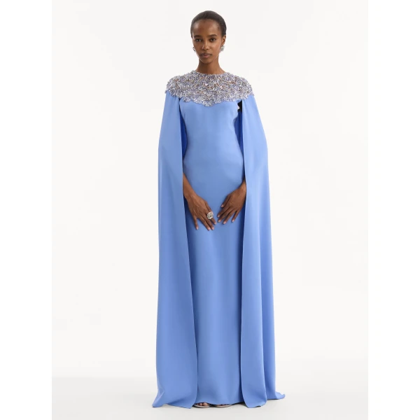 Oscar de la Renta Crystal & Glass Embroidered Caftan - kimono - American Luxury Evening Wear at Coveti
