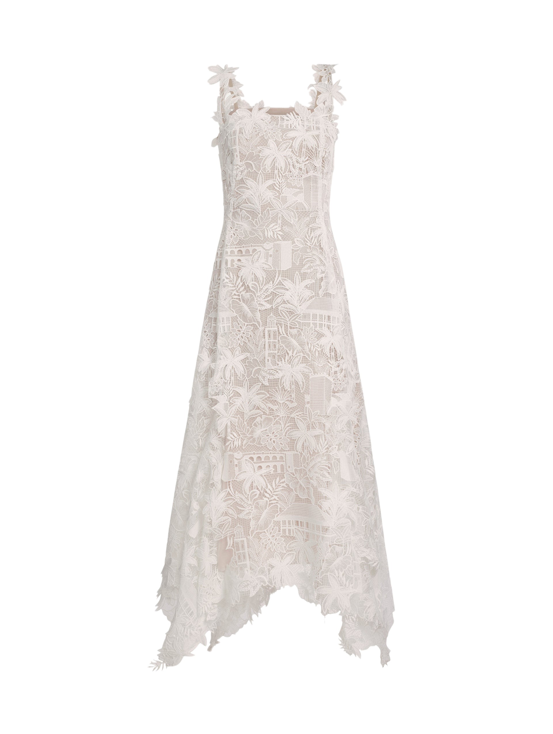 Oscar de la Renta Dominican Landscape Guipure Dress
