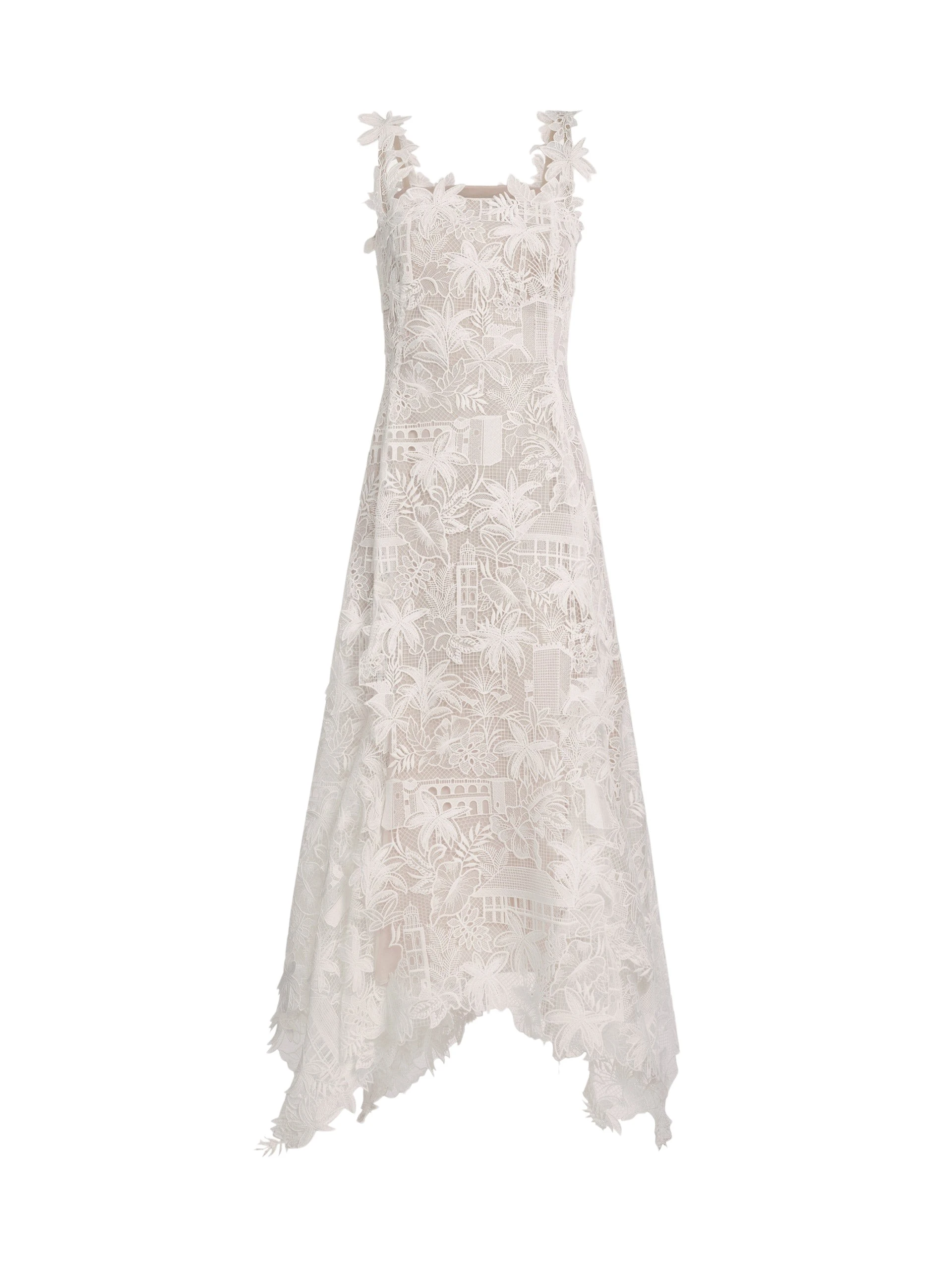 Oscar-de-la-Renta-Dominican-Landscape-Guipure-Dress-Dresses41232_nobg Oscar de la Renta Dominican Landscape Guipure Dress - Dresses - American Luxury Evening Wear at Coveti