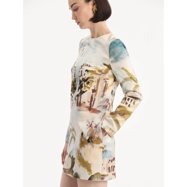 Oscar de la Renta Dominican Landscape Shift Dress - Dresses - American Luxury Evening Wear at Coveti