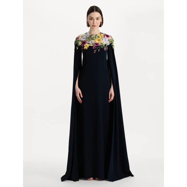 Oscar de la Renta Dominican Mixed Floral Caftan - kimono - American Luxury Evening Wear at Coveti